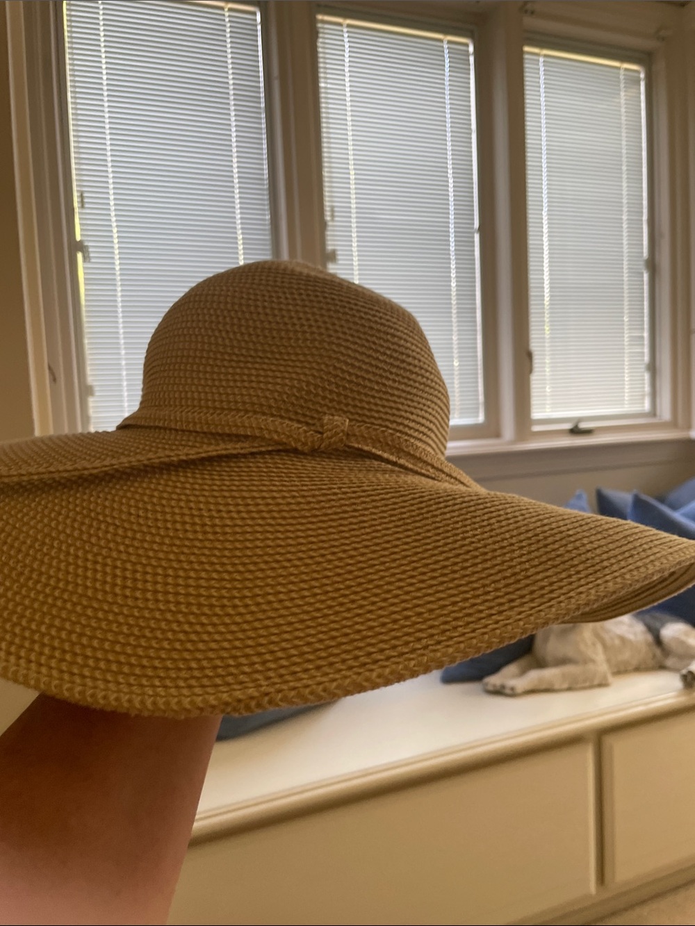 Wide-Brim Straw Sun Hat in Tan - Women Accessories
